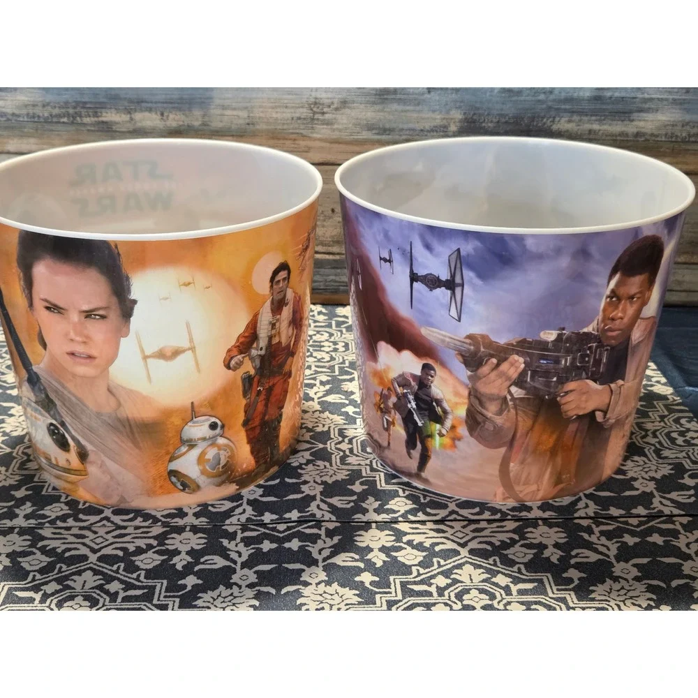 Star Wars The Force Awakens Collectible Movie Theater Popcorn Buckets Set of 2